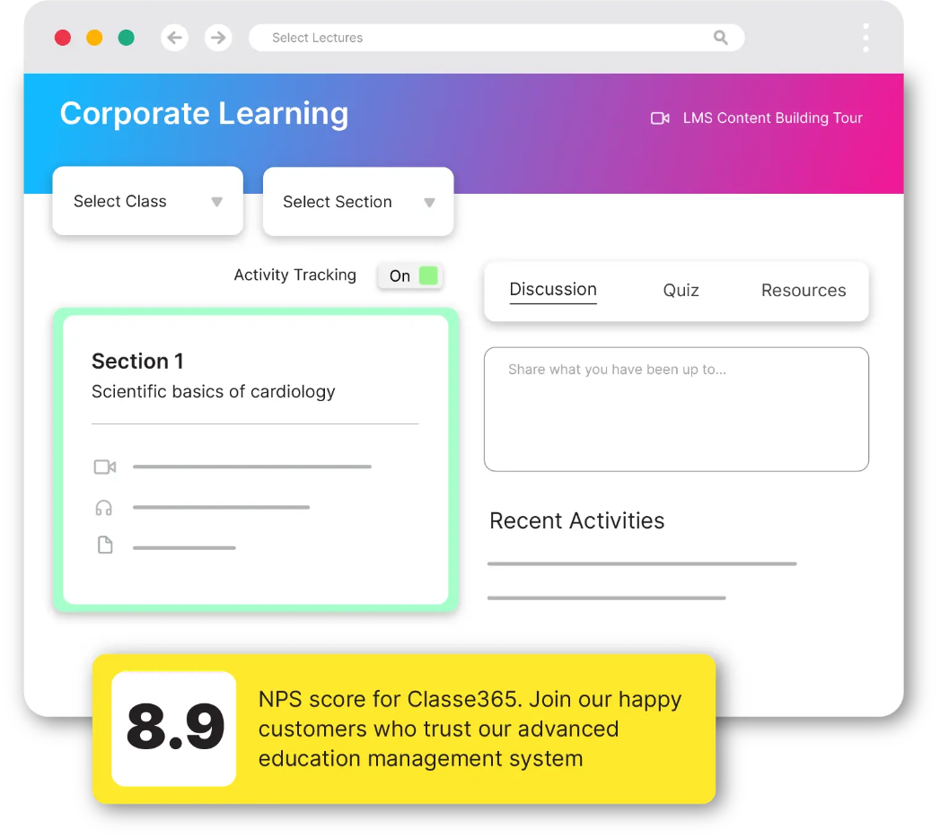 All-in-one learning management solution for institutions